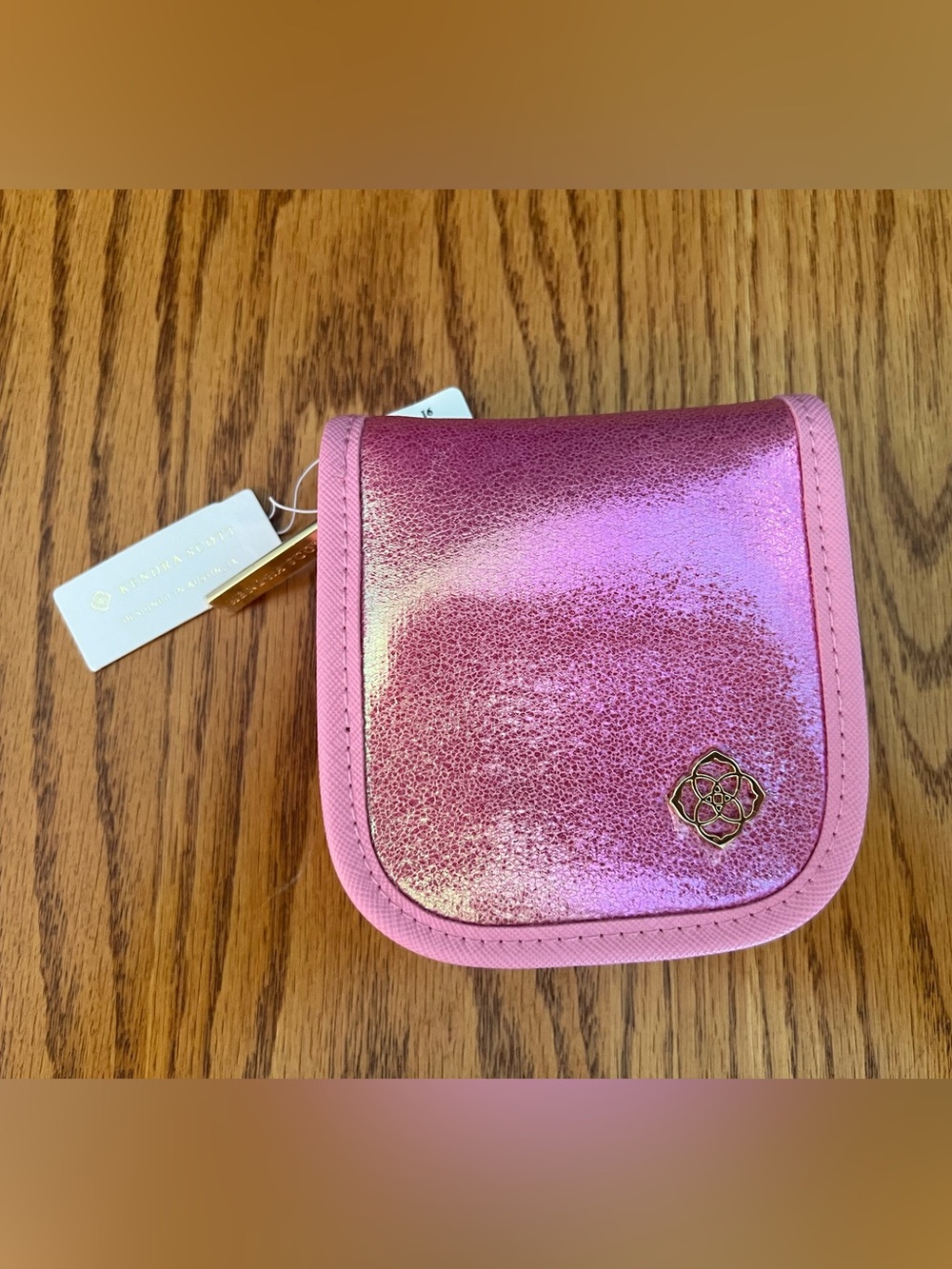 Kendra Scott Pink Metallic Compact Travel Jewelry Case